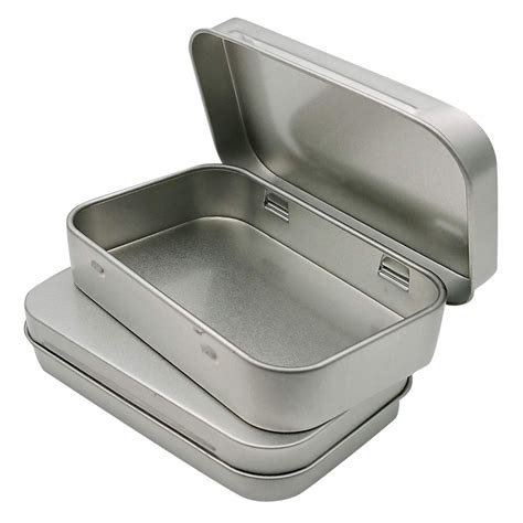 white metal tin box with handle|metal tin box with lid.